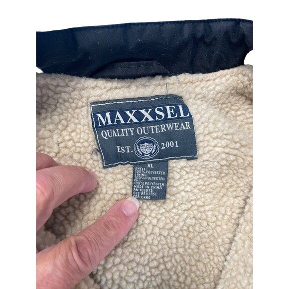 Maxxsel Mens Sherpa-Lined Buffalo Plaid Jacket Blue/Black XL SKU 9337 - Picture 5 of 16